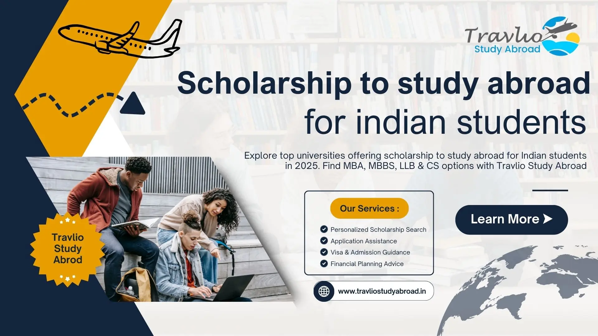 Scholarship to study abroad for indian students